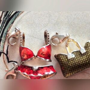 Thomas Sabo 925 Sterling Silver Red Bikini And Goldish Yellow Purse